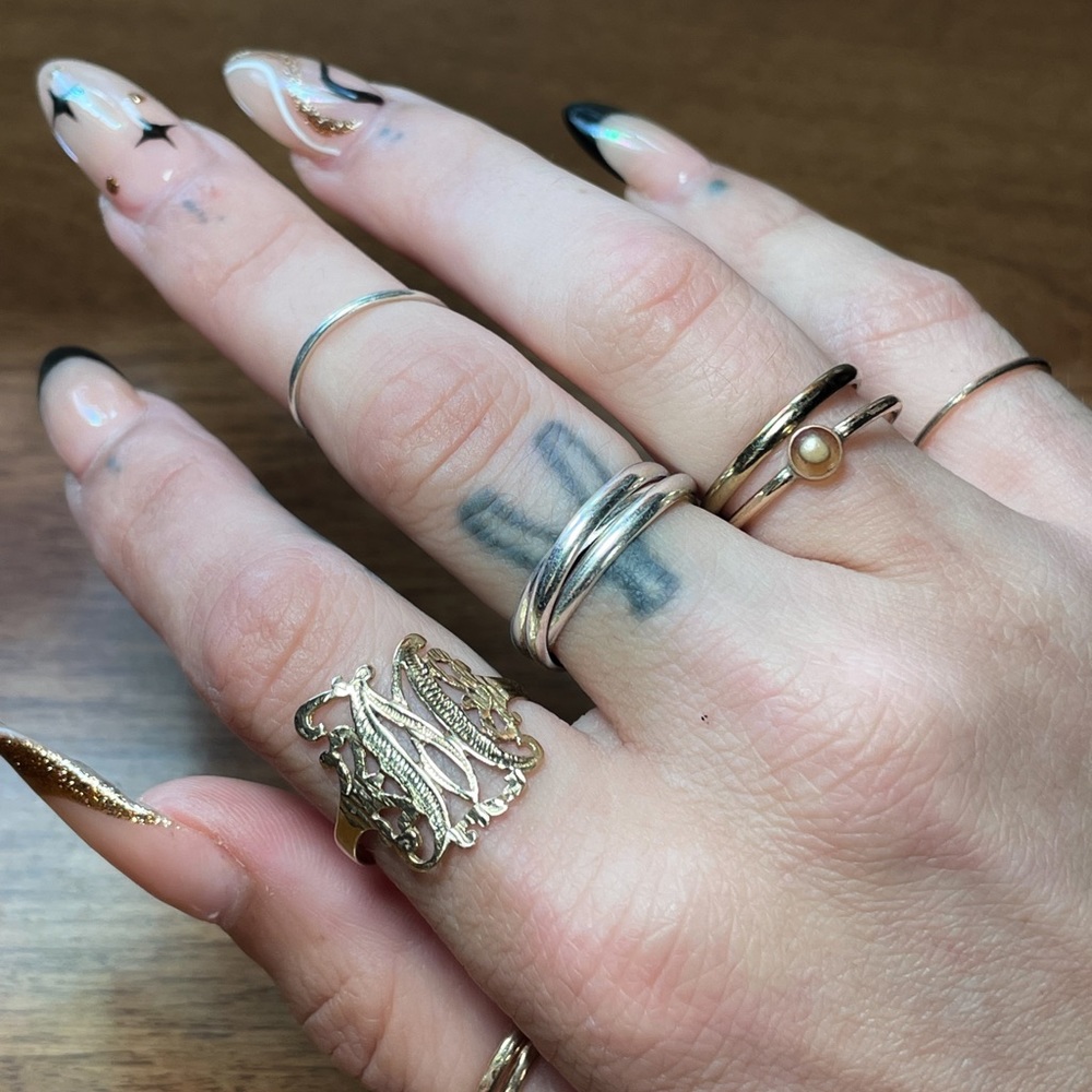 Sterling silver triple ring